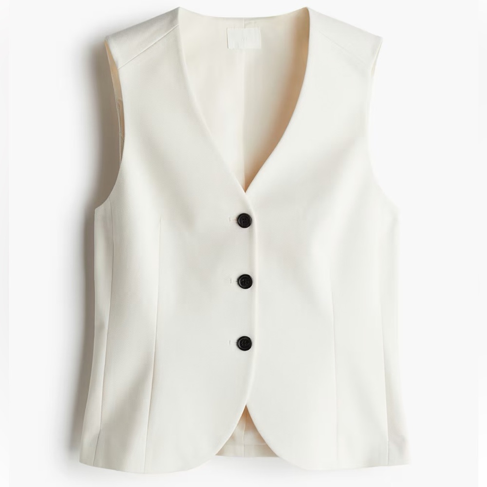 H&M Tailored Suit Vest Cream